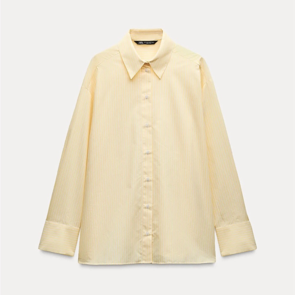 NWT Zara Yellow Button-Up Shirt